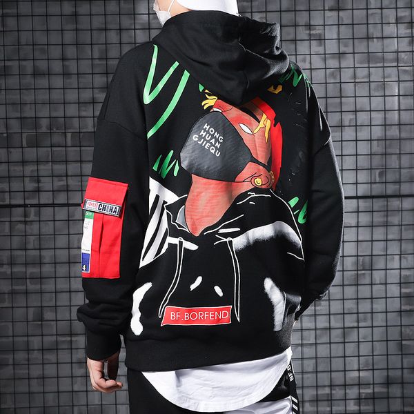 hoodie men's and women's pullovers loose 2019 new leisure fashion cartoon animation autumn mens designer hoodies, Black
hoodie men's and women's pullovers loose 2019 new leisure fashion cartoon animation autumn mens designer hoodies, Black