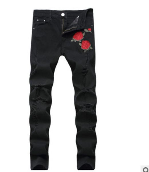 2018 wholesale- italian luxury rose embroidered jeans new designer men jeans famous brand slim fit mens printed jeans biker denim pants, Blue
2018 wholesale- italian luxury rose embroidered jeans new designer men jeans famous brand slim fit mens printed jeans biker denim pants, Blue