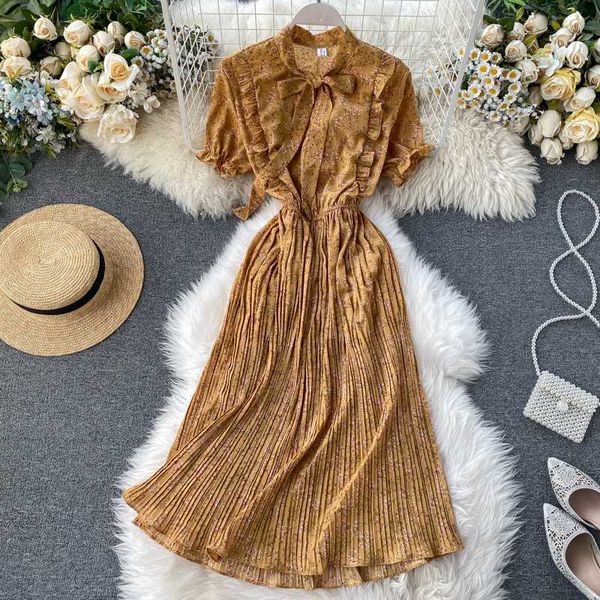 2020 spring summer women dresses ruffles bow tie vintage elegant dress short sleeve slim floral print chiffon midi dress women, Black;gray
2020 spring summer women dresses ruffles bow tie vintage elegant dress short sleeve slim floral print chiffon midi dress women, Black;gray