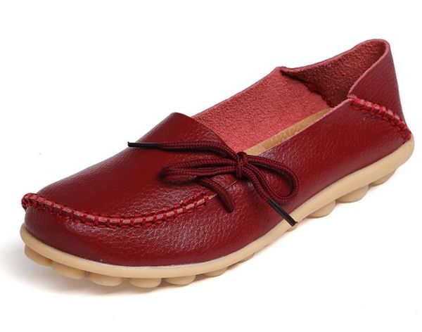 women's shoes leather non-slip soft bottom women flats casual shoes 1191, Black