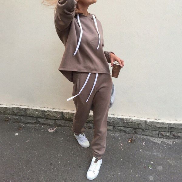 2 pieces sets new fashion casual suits autumn hooded pullover fleece & loose pants women solid color hoodies + trousers, White;black
2 pieces sets new fashion casual suits autumn hooded pullover fleece & loose pants women solid color hoodies + trousers, White;black
