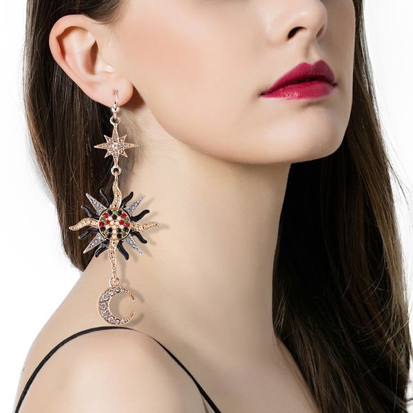 2019 fashion retro style star/moon asymmetric stud earrings female crystal jewelry ladies party earring oorbellen voor vrouwen, Silver
2019 fashion retro style star/moon asymmetric stud earrings female crystal jewelry ladies party earring oorbellen voor vrouwen, Silver