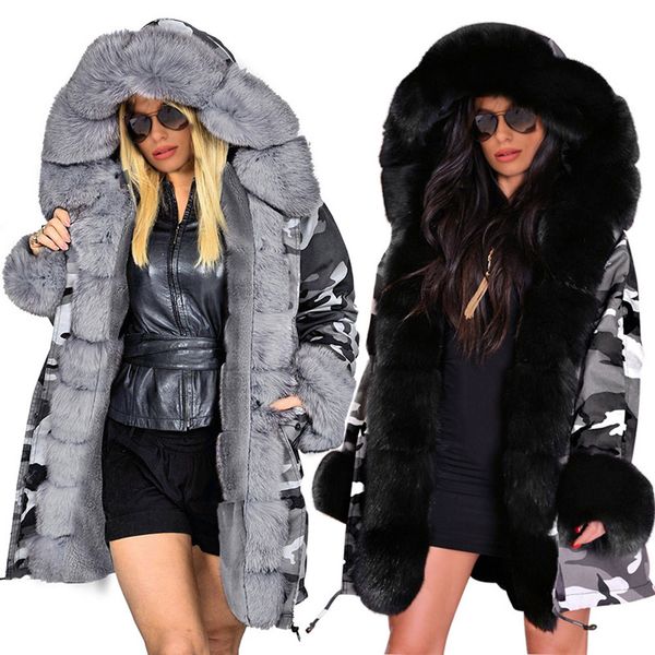 2019 autumn and winter fashion new style slim fit warm camouflage coat long fur collar hooded overcoat, Blue;black
2019 autumn and winter fashion new style slim fit warm camouflage coat long fur collar hooded overcoat, Blue;black