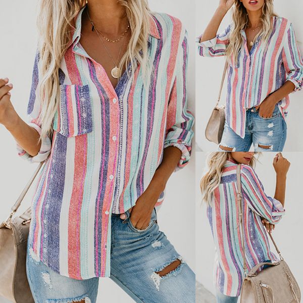 sell new womens ladies pocket long sleeve colored striped baggy casual shirt blouse size s-2xl, White
sell new womens ladies pocket long sleeve colored striped baggy casual shirt blouse size s-2xl, White