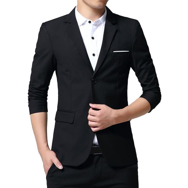 men's fashion new style two-button suit for self-cultivation pure color coat, White;black
men's fashion new style two-button suit for self-cultivation pure color coat, White;black