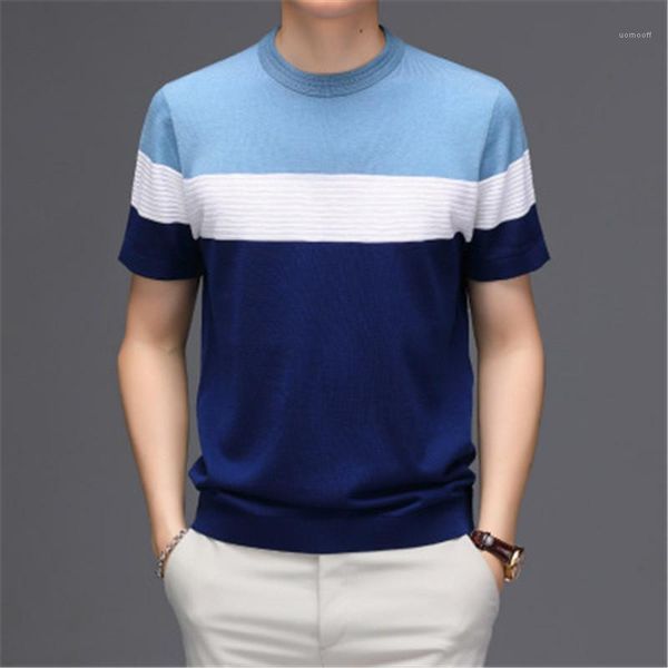 tshirt mens short sleeve summer fashion casual round neck loose middle-aged thin mulberry silk clothing hit color knitting, White;black
tshirt mens short sleeve summer fashion casual round neck loose middle-aged thin mulberry silk clothing hit color knitting, White;black