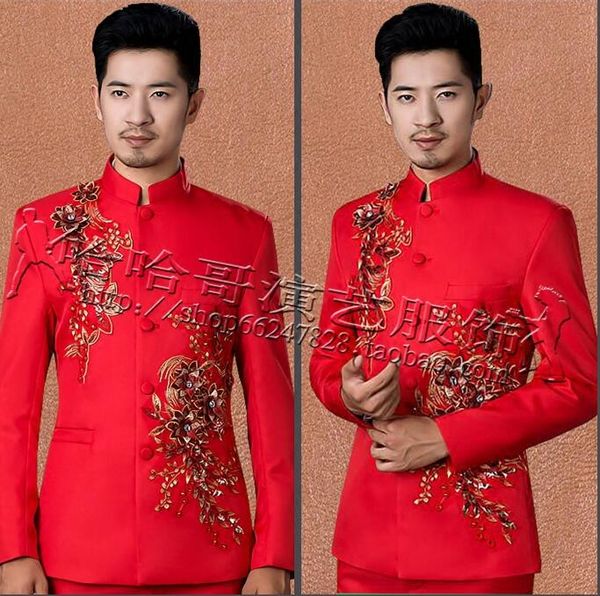 singer star style dance stage clothing for men chinese tunic suits stand collar mens wedding suits costume men formal dress, White;black
singer star style dance stage clothing for men chinese tunic suits stand collar mens wedding suits costume men formal dress, White;black