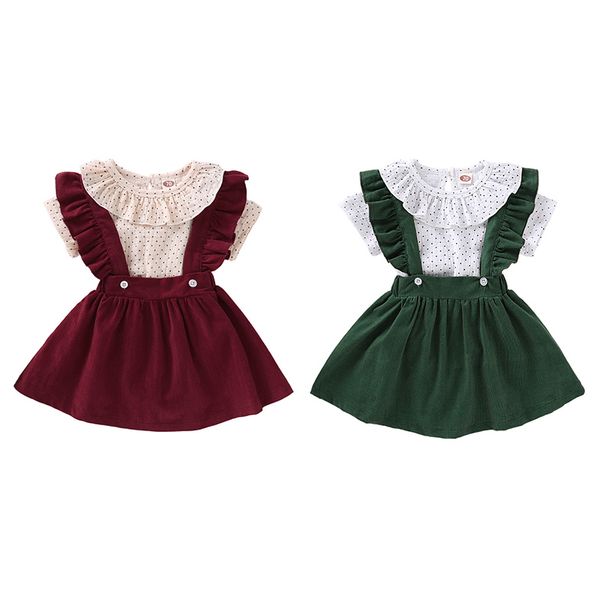 2020 baby girls cute clothing suit children's short-sleeve jumpsuit + solid lace sling skirt 2 pieces outfits set, White
2020 baby girls cute clothing suit children's short-sleeve jumpsuit + solid lace sling skirt 2 pieces outfits set, White