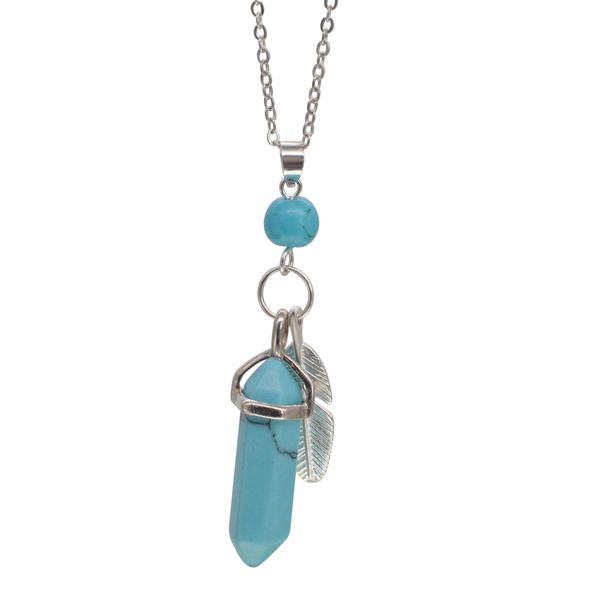 feather necklace hexagon necklace natural crystal pendant stone pendant leather chain necklace ladies fashion jewelry, Silver
feather necklace hexagon necklace natural crystal pendant stone pendant leather chain necklace ladies fashion jewelry, Silver