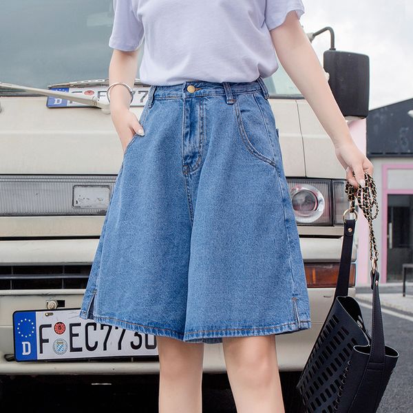 2018 new women summer denim shorts wide leg above knee denim shorts bf chic pleated high waist female #5120, White;black
2018 new women summer denim shorts wide leg above knee denim shorts bf chic pleated high waist female #5120, White;black
