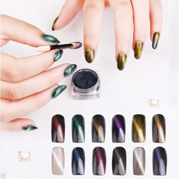 new nail cat eye powder magnetic chameleon symphony cat eye powder and magnet professional nail polish seal, Silver;gold
new nail cat eye powder magnetic chameleon symphony cat eye powder and magnet professional nail polish seal, Silver;gold