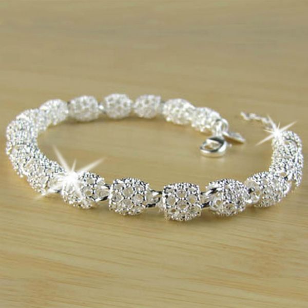 925 sterling silver jewelry hollow out beads link chain bracelet handmade beads lobster clasp bracelet (size: 19.0 cm, color: silver), Black
925 sterling silver jewelry hollow out beads link chain bracelet handmade beads lobster clasp bracelet (size: 19.0 cm, color: silver), Black