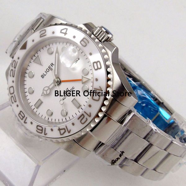 bliger 40mm white dial ceramic rotating bezel luminous marks gmt function sapphire luxury automatic movement men's watch b139, Slivery;brown
bliger 40mm white dial ceramic rotating bezel luminous marks gmt function sapphire luxury automatic movement men's watch b139, Slivery;brown