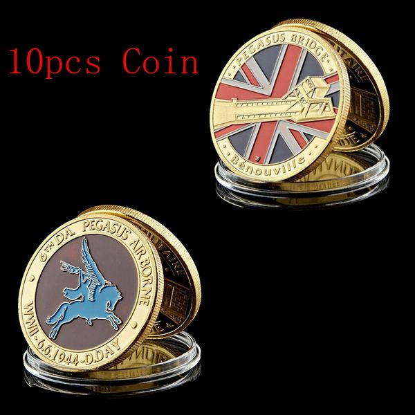 10pcs Military Coin 1944 Great War D-Day Normandy Pegasus Bridge Gold Plated Challenge Commemorative Coin
10pcs Military Coin 1944 Great War D-Day Normandy Pegasus Bridge Gold Plated Challenge Commemorative Coin