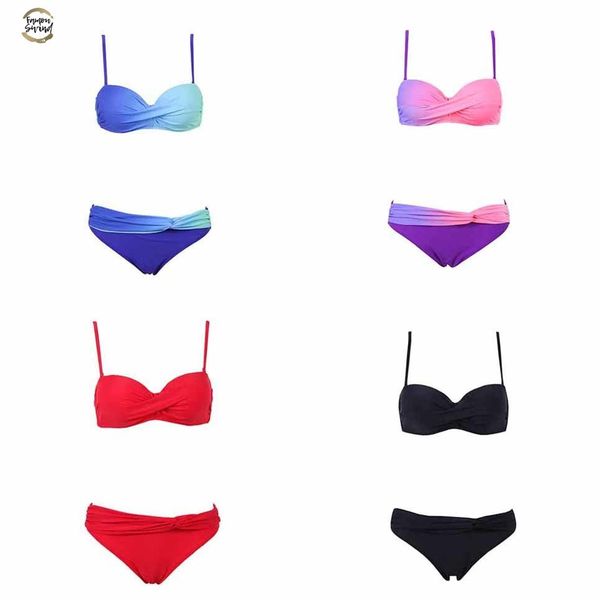 2019 new push up swimwear women swimsuit bandeau gradient color brazilian bikini set beachwear bathing suits, White;black
2019 new push up swimwear women swimsuit bandeau gradient color brazilian bikini set beachwear bathing suits, White;black
