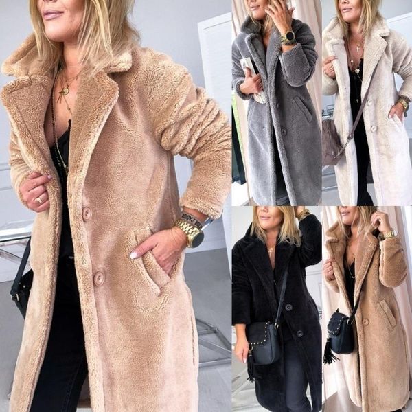 designer solid single breasted jacket coats women warm designer thick jackets lamb, Black;brown 
designer solid single breasted jacket coats women warm designer thick jackets lamb, Black;brown