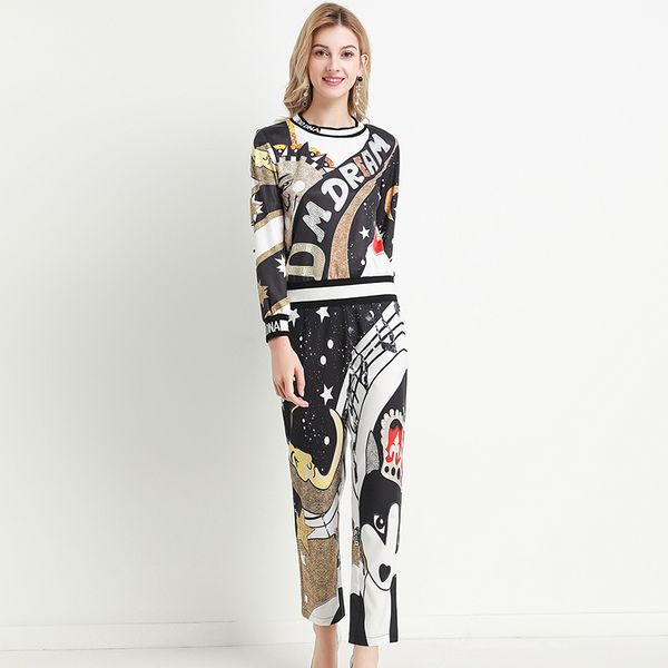 2020 spring fashion 2 pieces women sets pretty full sleeve +pants slim female slim dress, White
2020 spring fashion 2 pieces women sets pretty full sleeve +pants slim female slim dress, White
