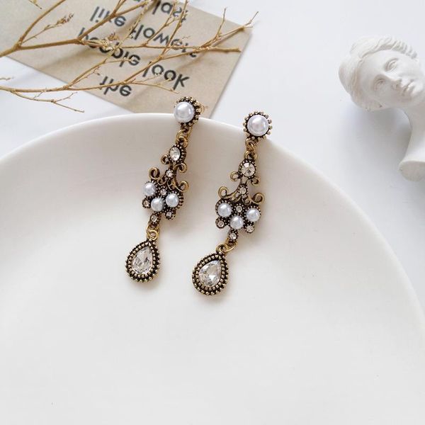 vintage women old baroque fringed pearl long earrings water drop court style ear accessories, Silver
vintage women old baroque fringed pearl long earrings water drop court style ear accessories, Silver
