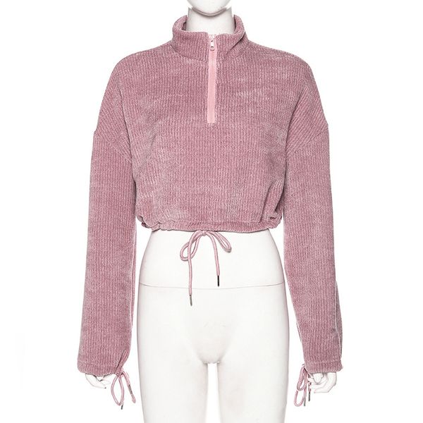 2020 autumn and winter new selling women's explosive street shooting tide brand semi-open collar long-sleeved exposed navel casual swea, Black
2020 autumn and winter new selling women's explosive street shooting tide brand semi-open collar long-sleeved exposed navel casual swea, Black