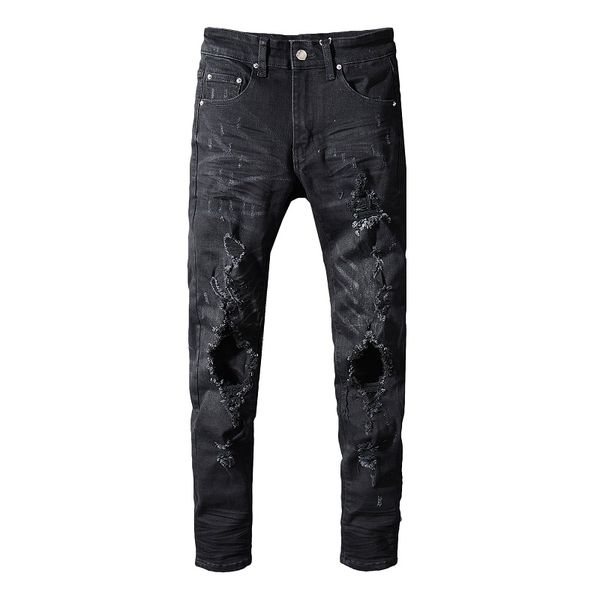 sokotoo men's black holes ripped jeans slim fit stretch distressed cotton denim pants high quality, Blue
sokotoo men's black holes ripped jeans slim fit stretch distressed cotton denim pants high quality, Blue