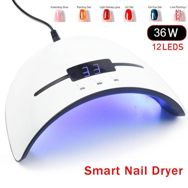 3 timing nail dryer for nail 12 led uv lamp 36w professional lcd display intelligence drying gels polish art tools
3 timing nail dryer for nail 12 led uv lamp 36w professional lcd display intelligence drying gels polish art tools
