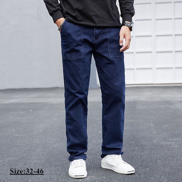 men fashion simple solid color slim straight jeans pants classic style cotton casual cargo jeans denim trousers plus size 56 58, Blue
men fashion simple solid color slim straight jeans pants classic style cotton casual cargo jeans denim trousers plus size 56 58, Blue