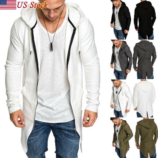 us men long sleeve hooded coat zip up sports hoodie jacket overwear sweatshirt swallowtail cardigan trench, Tan;black
us men long sleeve hooded coat zip up sports hoodie jacket overwear sweatshirt swallowtail cardigan trench, Tan;black