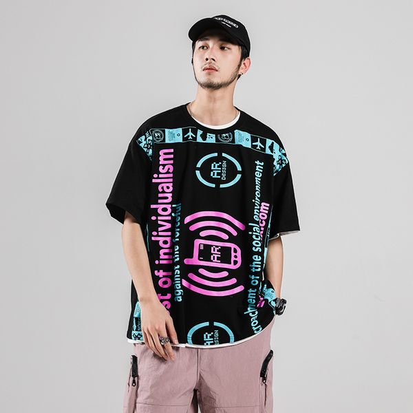 men graffiti print loose short sleeve casual t shirts male streetwear hip hop fashion lovers t-shirt summer tees shirts, White;black
men graffiti print loose short sleeve casual t shirts male streetwear hip hop fashion lovers t-shirt summer tees shirts, White;black