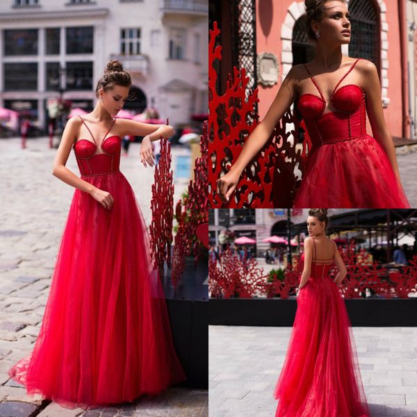 red 2020 beaded fairy prom dresses a line lace appliques tulle evening gowns custom made sweep train formal party dress, Black;red
red 2020 beaded fairy prom dresses a line lace appliques tulle evening gowns custom made sweep train formal party dress, Black;red