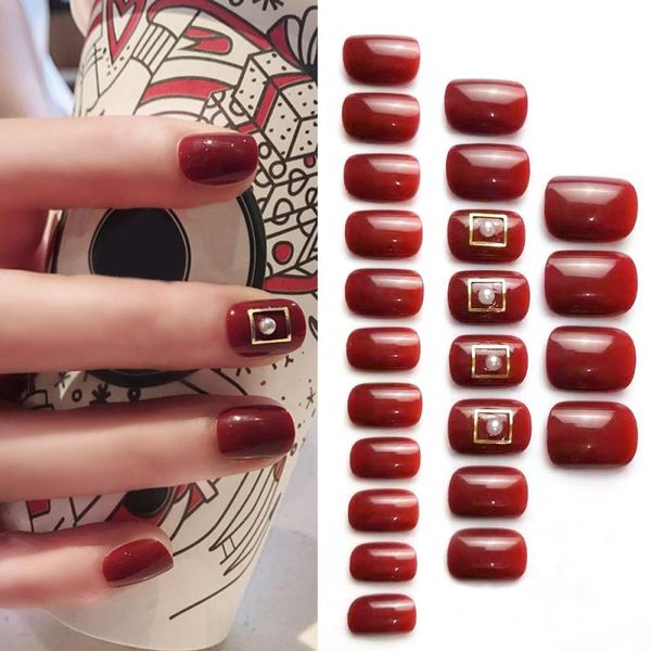 24pcs false nails popular designs glue long tip patch pure color nail chip extensions artificial nail art manicure accessories, Red;gold
24pcs false nails popular designs glue long tip patch pure color nail chip extensions artificial nail art manicure accessories, Red;gold