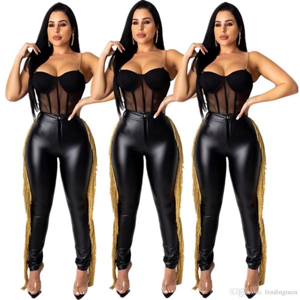 pu leather womens designer pants fashion tassel mid waisted skinny pants women party and club pants, Black;white
pu leather womens designer pants fashion tassel mid waisted skinny pants women party and club pants, Black;white