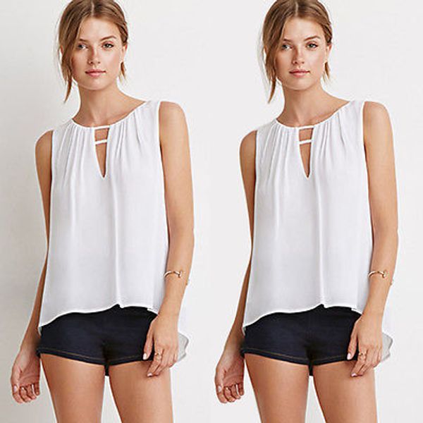 2015 горячая новая мода женщины летняя блузка свободные повседневные блузки шифон без рукавов жилет рубашка топы, White
2015 горячая новая мода женщины летняя блузка свободные повседневные блузки шифон без рукавов жилет рубашка топы, White