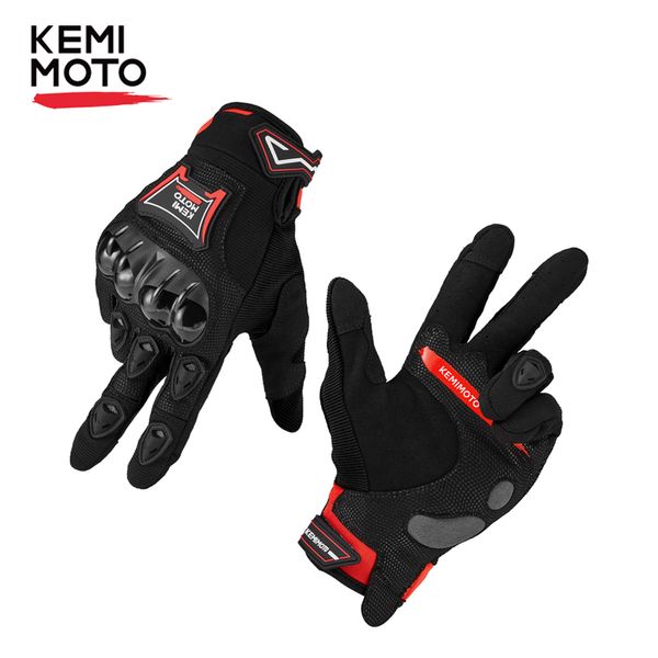 

motorcycle gloves touchscreen leather breathable full finger guantes pvc protective gear for racing motocross, Black