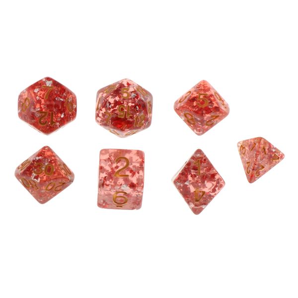 7 pieces acrylic polyhedral dice set table game party games transparent red
7 pieces acrylic polyhedral dice set table game party games transparent red