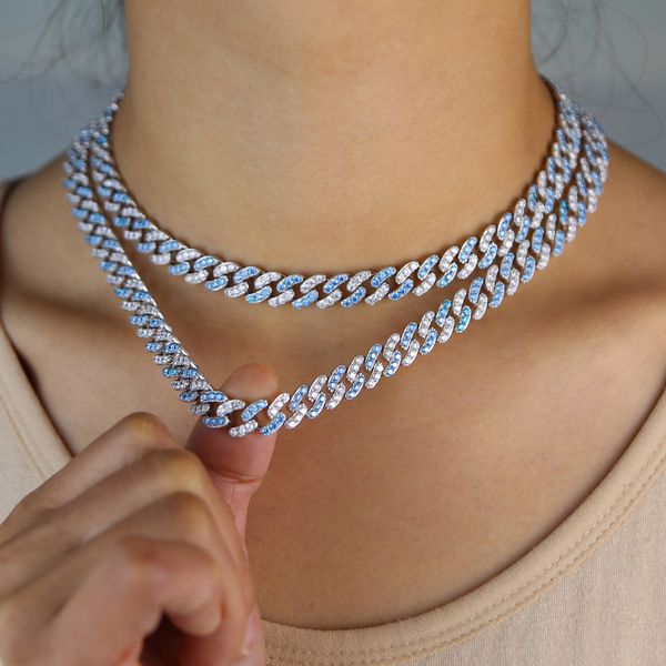 2020 blue white cz miami cuban link chain necklace for women charm iced out bling rock punk hip hop cuban chain jewelry38cm 41cm, Silver
2020 blue white cz miami cuban link chain necklace for women charm iced out bling rock punk hip hop cuban chain jewelry38cm 41cm, Silver