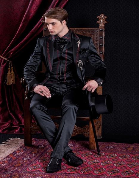 fashionable embroidery groom tuxedos groomsmen mens wedding dress man jacket blazer prom dinner 3 piece suit(jacket+pants+tie+vest) a11, Black;gray
fashionable embroidery groom tuxedos groomsmen mens wedding dress man jacket blazer prom dinner 3 piece suit(jacket+pants+tie+vest) a11, Black;gray