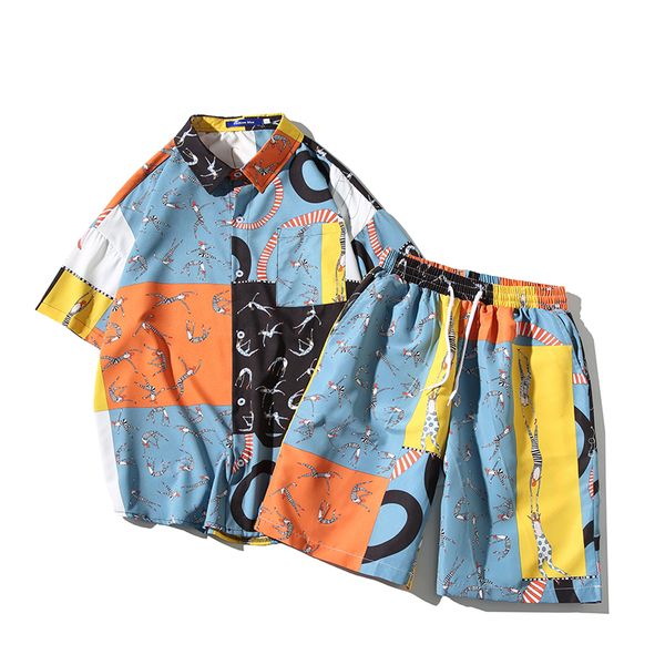 men's tracksuits flower shirt short sleeve suit beach large size loose brand design cartoon sports + shorts, Gray
men's tracksuits flower shirt short sleeve suit beach large size loose brand design cartoon sports + shorts, Gray