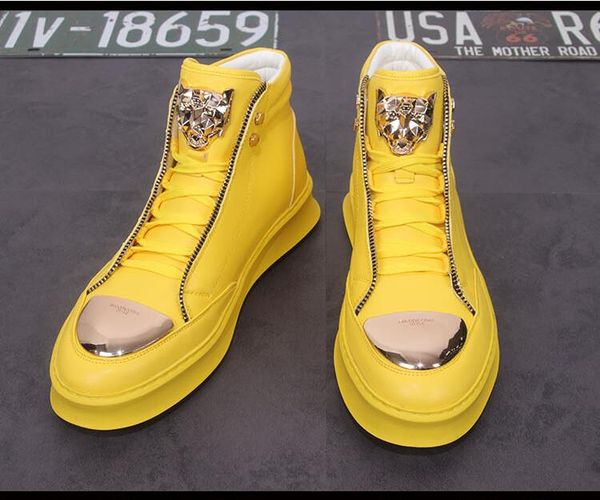 Top Quality Fashion Men High Top British Style Rrivet Casual Shoes Men Causal Luxury Shoes Red yellow Black Bottom Shoes for Male BMM415
Top Quality Fashion Men High Top British Style Rrivet Casual Shoes Men Causal Luxury Shoes Red yellow Black Bottom Shoes for Male BMM415