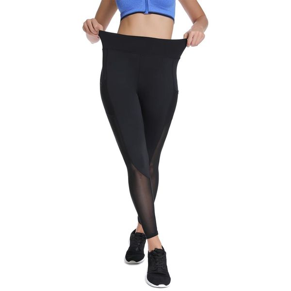 women's high waist yoga pants mesh workout leggings pocket tights capri women ankle-length gym running fitness trousers, Black
women's high waist yoga pants mesh workout leggings pocket tights capri women ankle-length gym running fitness trousers, Black