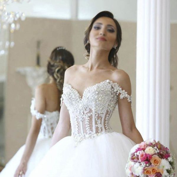 off shoulder ball gown princess wedding dresses 2020 lace backless pearls romantic long bridal gowns vestido de novia custom, White
off shoulder ball gown princess wedding dresses 2020 lace backless pearls romantic long bridal gowns vestido de novia custom, White