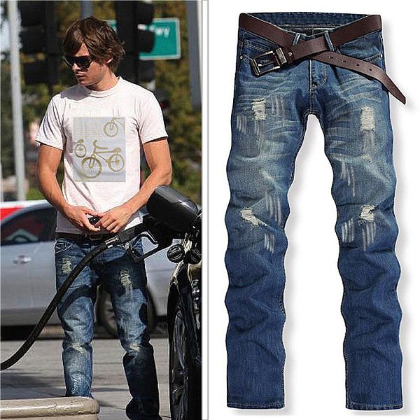 2019 new fashion men holes jeans european high street motorcycle biker jeans men hip hop ripped slim pants dropshipping, Blue
2019 new fashion men holes jeans european high street motorcycle biker jeans men hip hop ripped slim pants dropshipping, Blue