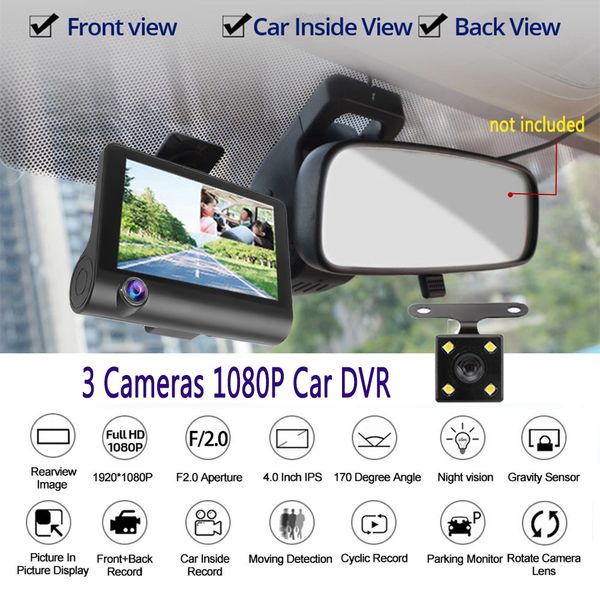 1080p 3 cameras lens car dvr 4.0 inch dash camera dual lens with rear view hd video recorder auto dash cam with g-sensor
1080p 3 cameras lens car dvr 4.0 inch dash camera dual lens with rear view hd video recorder auto dash cam with g-sensor