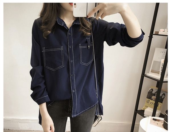 spring/summer2020 freshness casual new style chic pure color long sleeve shirt loose thin temperament base blouse fashionable women, White
spring/summer2020 freshness casual new style chic pure color long sleeve shirt loose thin temperament base blouse fashionable women, White