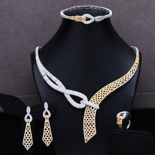 missvikki 2020 new design elegant 4pcs earrings necklace jewelry set for women romantic bridal wedding engagement jewelry, Silver
missvikki 2020 new design elegant 4pcs earrings necklace jewelry set for women romantic bridal wedding engagement jewelry, Silver