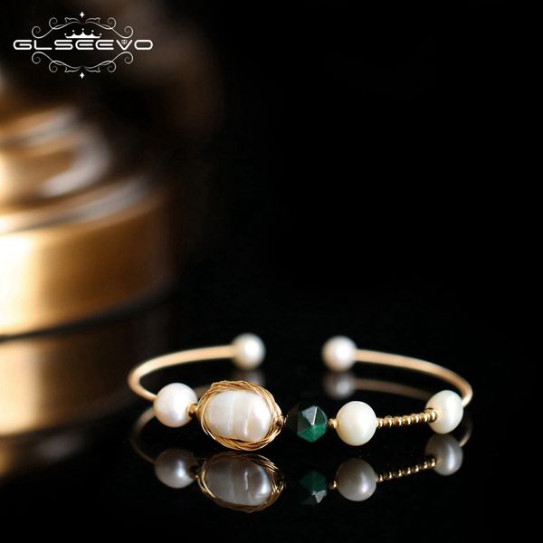 glseevo handmade natural fresh water pearl stone adjustable bangle for women wedding party jewellery bransoletka armband gb0127, Black
glseevo handmade natural fresh water pearl stone adjustable bangle for women wedding party jewellery bransoletka armband gb0127, Black