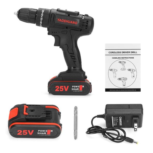 25v electric impact drill 3/8" cordless rechargeable electric drill hammer screwdriver powerful battery wrench with bit
25v electric impact drill 3/8" cordless rechargeable electric drill hammer screwdriver powerful battery wrench with bit