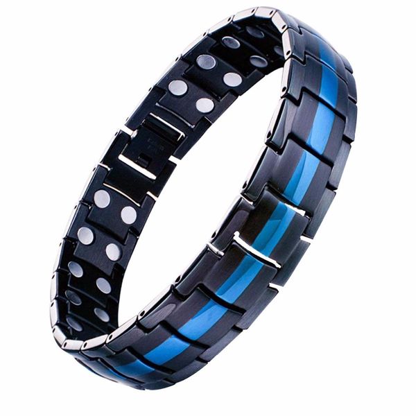 mens titanium steel magnetic therapy bracelet with double strong magnets for arthritis pain relief, black&blue, Golden;silver
mens titanium steel magnetic therapy bracelet with double strong magnets for arthritis pain relief, black&blue, Golden;silver