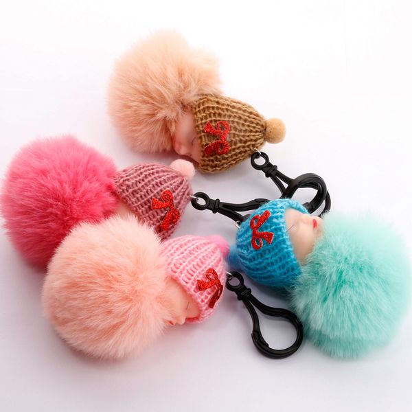 cute sleeping baby doll keychains fluffy fur pompom keychain car bag pendants keyring key holder party favor ljja3773, Silver
cute sleeping baby doll keychains fluffy fur pompom keychain car bag pendants keyring key holder party favor ljja3773, Silver