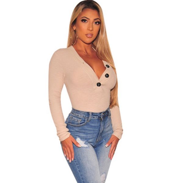 v neck casual bottoming polyester button solid bodysuit fashion spring triangle women jumpsuit slim long sleeve daily, Black;white
v neck casual bottoming polyester button solid bodysuit fashion spring triangle women jumpsuit slim long sleeve daily, Black;white