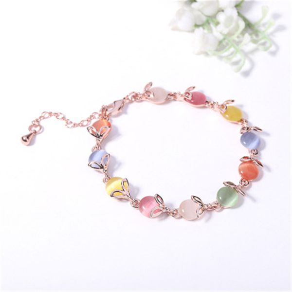 link, chain delicate pink colorful opal beads pendant bracelet for women party daily life bangle lover valentine's day gifts jewelry, Black
link, chain delicate pink colorful opal beads pendant bracelet for women party daily life bangle lover valentine's day gifts jewelry, Black